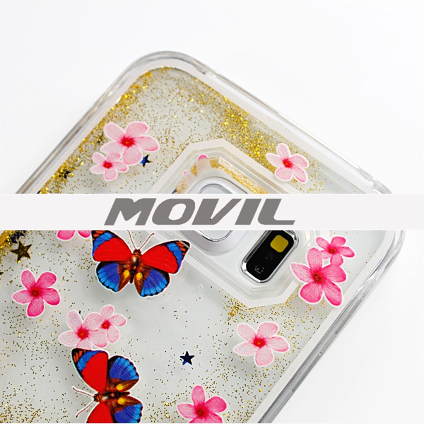 NP-2427 Funda con polvo brillante de estrella estilo para Samsung Galaxy S6 Edge-8